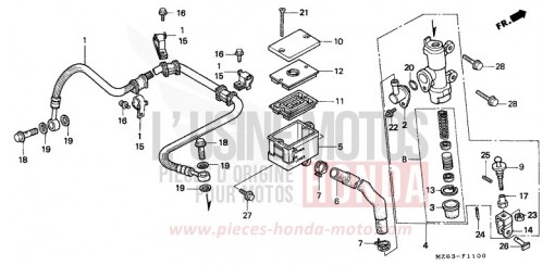 REAR BRAKE MASTER CYLINDER NTV650S de 1995